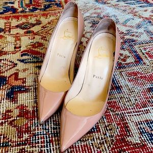 FAIR CONDITION-Nude, patent leather “So Kate” pointed-toe heel (size 38)